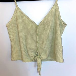 green button up tank top